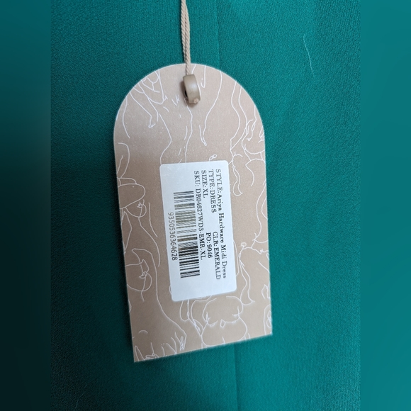 Ariya Emerald Green Dress-MIDI Keyhole Size XL MESHKI NTW - Picture 7 of 9